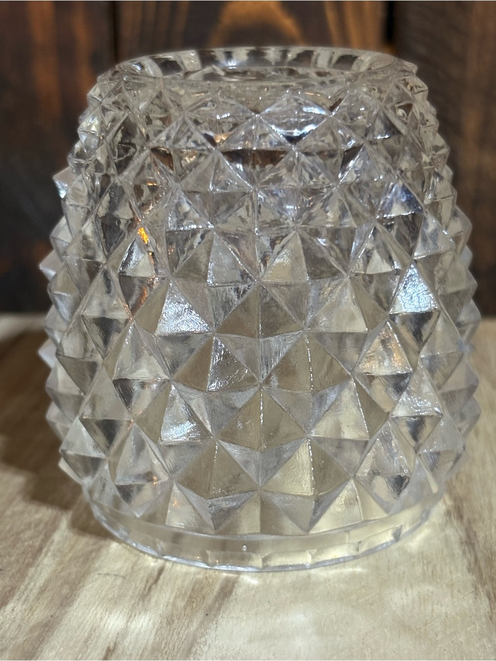 Clear Diamond Point Glass Fairy Lamp Top Replacement Shade – Approx. 3"